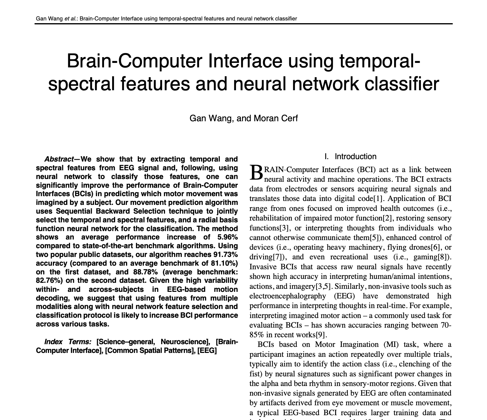 Original paper image for BRAIN-COMPUTER INTERFACES