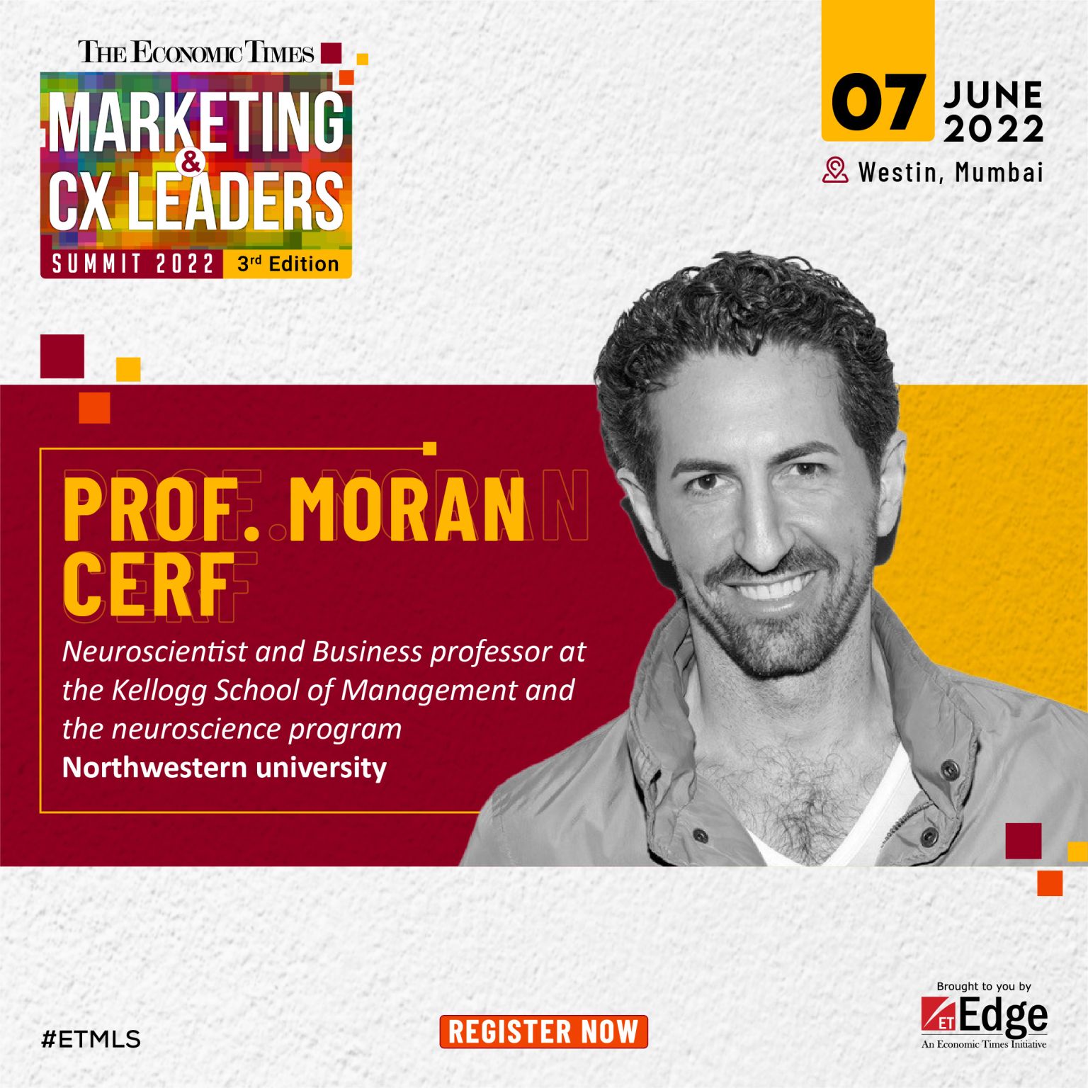 Prof. Cerf speaks at The Economic Times Marketing & CX Leaders Summit 2022 in Mumbai.
